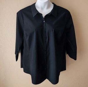 Worthington Woman Classic Black Button Shirt 2x